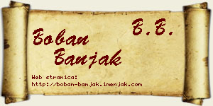 Boban Banjak vizit kartica